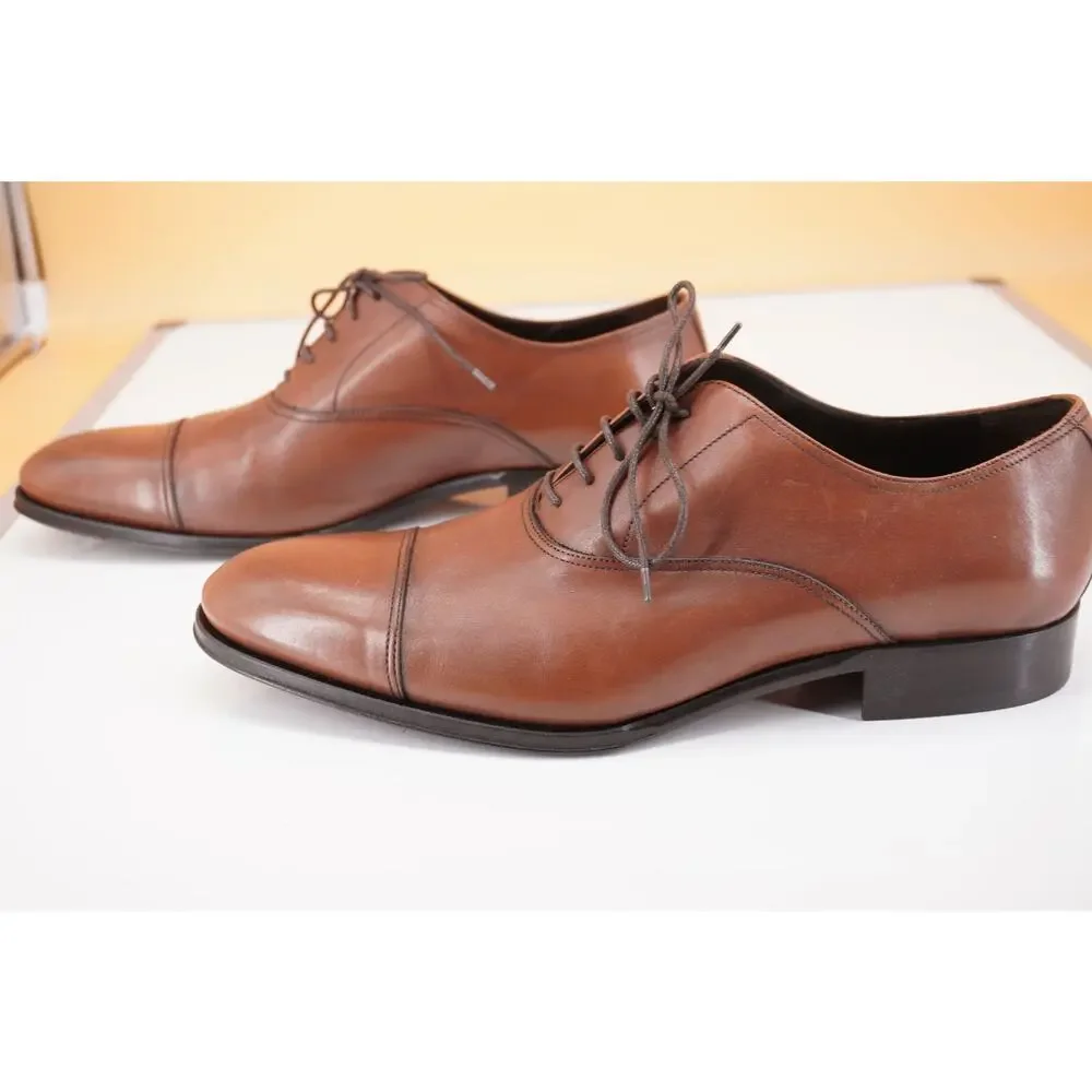 To Boot New York Men's Brown Leather Aidan Cap Toe Oxfords Size 10 D Shoe $395